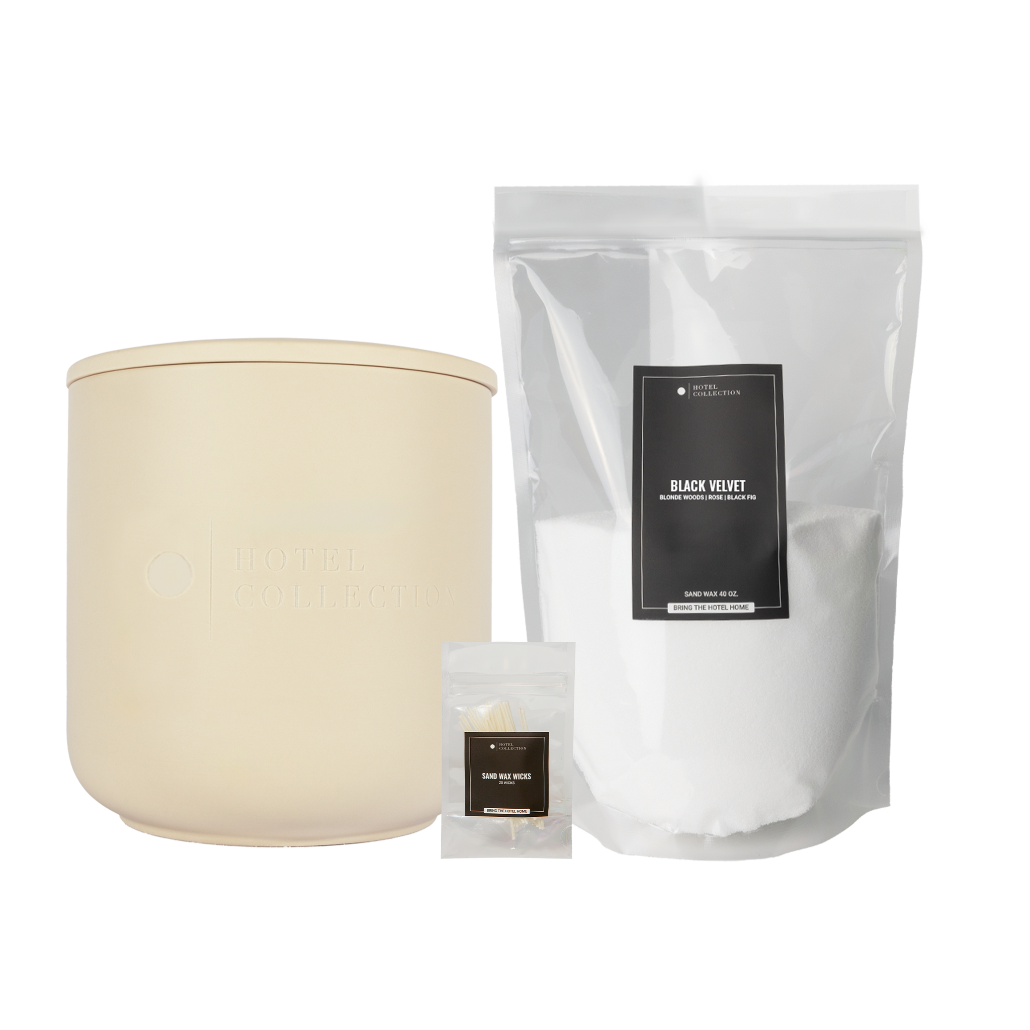 Grande Ceramic Sand Wax Set- Charcoal