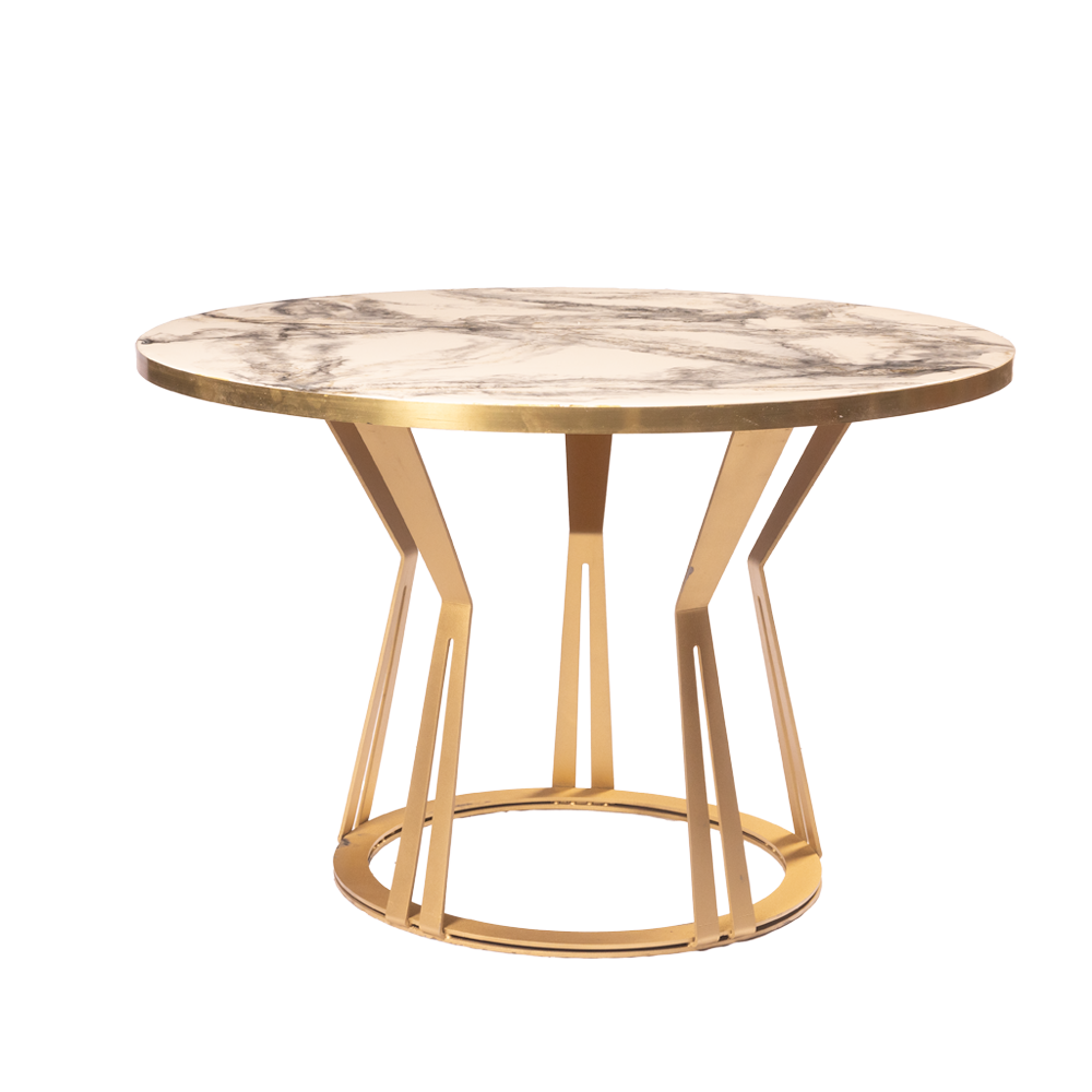 大理石樹脂製円形ダイニングテーブル