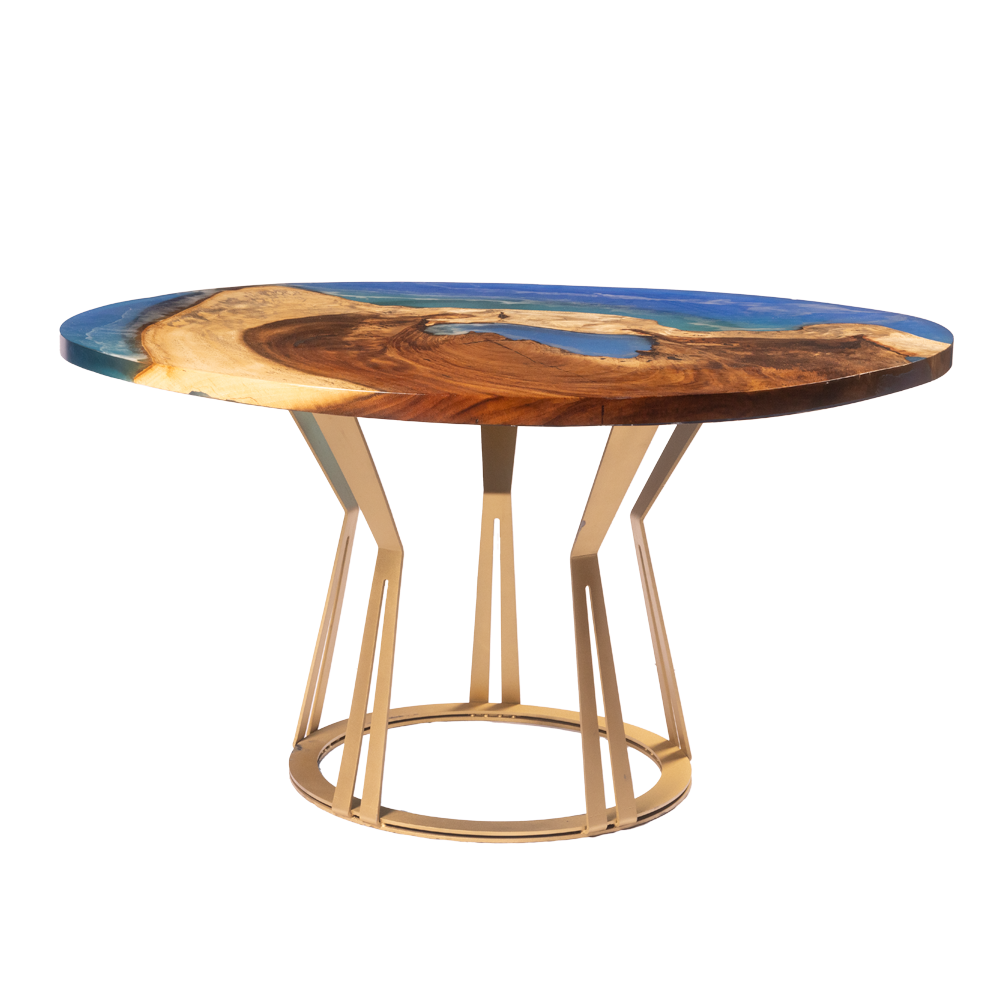 Parota Ocean Resin Circular Dining Table