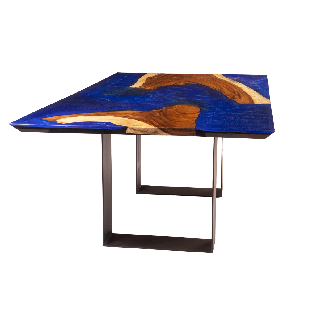 パロタ パールブルー樹脂製ダイニングテーブル