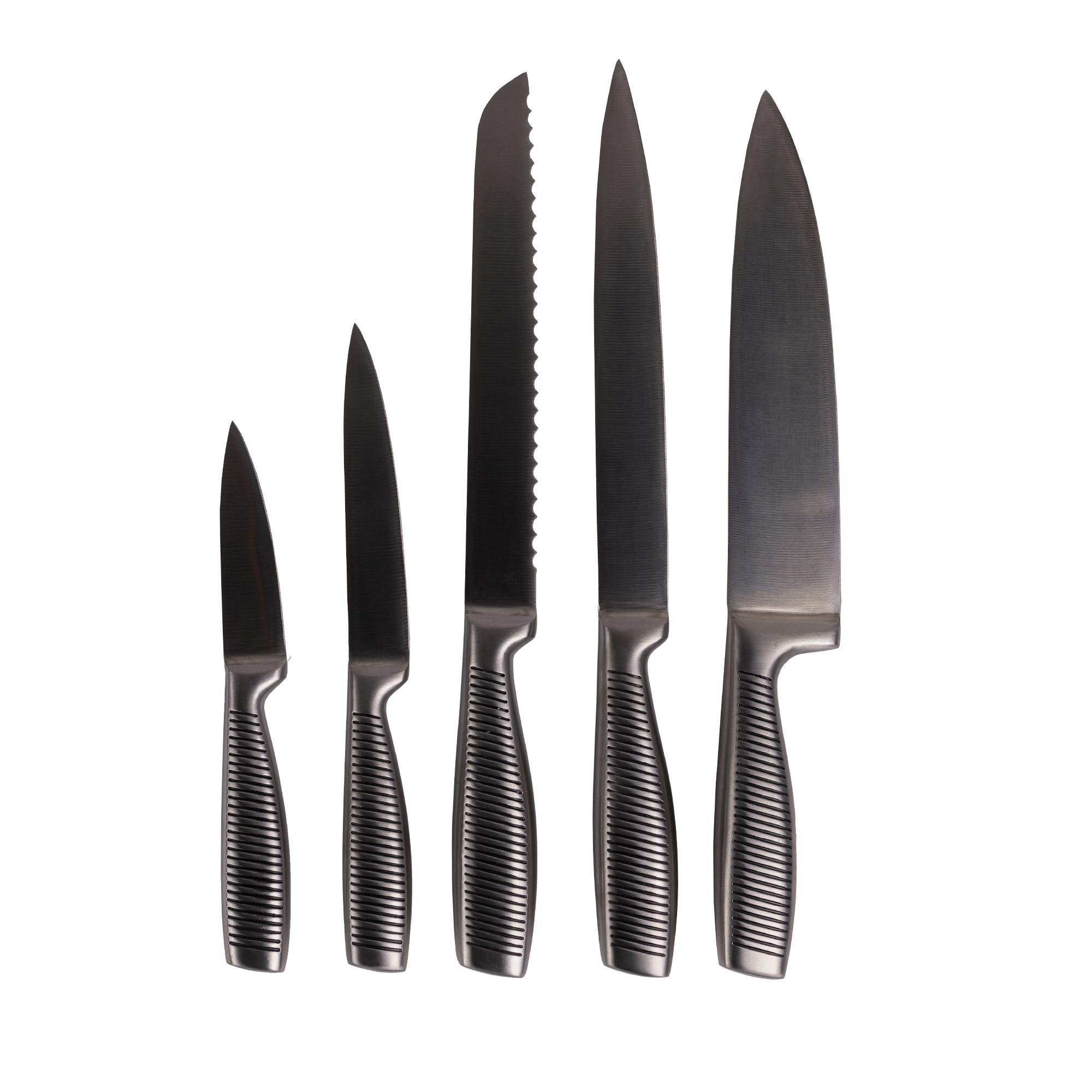 6-delad knivsats i rostfritt stål